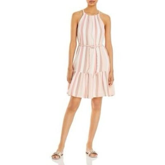 Rails Becca Cheyanne Stripe Dress XS | Pink & Ivory Striped Cotton Sundress - Picture 1 of 12